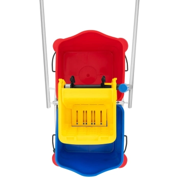  Wózek do mycia podłóg z prasą wyciskarką do mopa dwa wiadra 2 x 24 l - zdj. dodatkowe 7