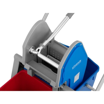  Wózek do mycia podłóg z wyciskarką prasą do mopa płaskiego dwa wiadra 2 x 20 l - zdj. dodatkowe 2