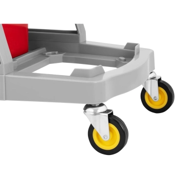  Wózek do mycia podłóg z wyciskarką prasą do mopa płaskiego dwa wiadra 2 x 20 l - zdj. dodatkowe 5