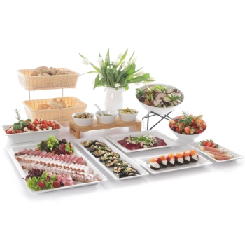  Taca ekspozycyjna bufetowa do potraw z melaminy GN2/3 wys.20 mm biała - Hendi 566930 - zdj. dodatkowe 1