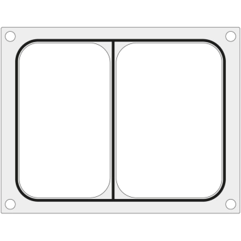 Matryca forma do zgrzewarki Duni DF10 na tackę dwudzielną 227x178 mm - Hendi 805800