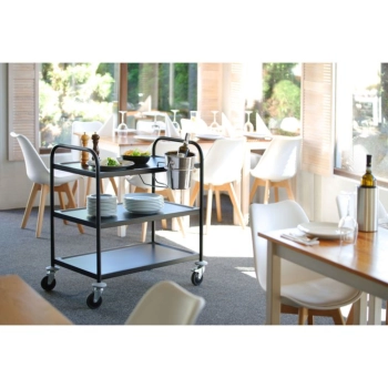  Wózek cateringowy kelnerski do serwowania 3-półkowy do 150 kg czarny matowy - Hendi 811320 - zdj. dodatkowe 2