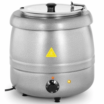  Kociołek termos do zupy elektryczny ze stali nierdzewnej cool-touch 400 W 10 l 35-80C srebrny - zdj. dodatkowe 1