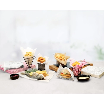  Papier pergaminowy do przekąsek frytek nadruk SZEF KUCHNI 500 szt. 250x200 mm - Hendi 678220 - zdj. dodatkowe 2