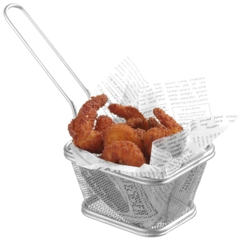  Koszyk do podawania smażonych przekąsek miniaturowy z uchwytem 105x90x60 mm - Hendi 425664 - zdj. dodatkowe 3