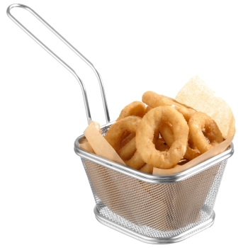  Koszyk do podawania smażonych przekąsek miniaturowy z uchwytem 130x115x80 mm - Hendi 425688 - zdj. dodatkowe 2