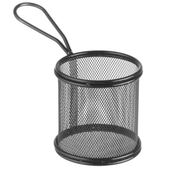  Koszyk do serwowania smażonych przekąsek frytek z uchwytem okrągły 90x90x90 mm - Hendi 425633 - zdj. dodatkowe 1