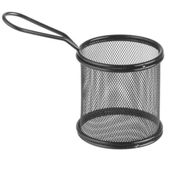  Koszyk do serwowania smażonych przekąsek frytek z uchwytem okrągły 90x90x90 mm - Hendi 425633 - zdj. dodatkowe 2