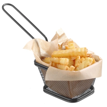  Koszyk do serwowania smażonych przekąsek frytek z uchwytem czarny 105x90x60 mm - Hendi 425671 - zdj. dodatkowe 3