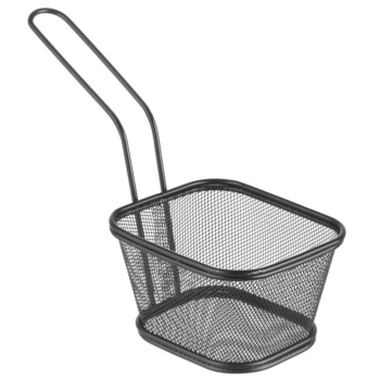  Koszyk do serwowania smażonych przekąsek frytek z uchwytem czarny 130x115x80 mm - Hendi 425695 - zdj. dodatkowe 1