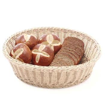  Kosz ekspozycyjny bufetowy na pieczywo okrągły beżowy śr. 400 mm - Hendi 426920 - zdj. dodatkowe 2