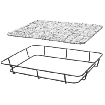  Kosz tacka na pieczywo z ramą ze stali nierdzewnej szary melanżowy 400x300x50 mm - Hendi 426524 - zdj. dodatkowe 2