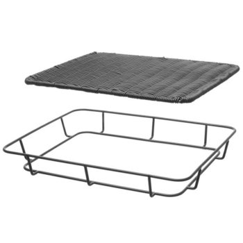  Kosz tacka na pieczywo z ramą ze stali nierdzewnej czarny 400x300x50 mm - Hendi 426555 - zdj. dodatkowe 2