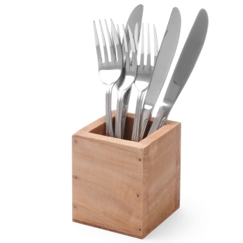  Pojemnik na sztućce drewniany kwadratowy 80x80x95 mm - Hendi 664186 - zdj. dodatkowe 2