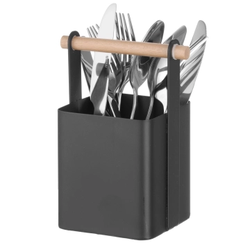  Organizer koszyk stołowy na sztućce z drewnianą rączką 14x10.5x19 cm - Hendi 427064 - zdj. dodatkowe 1