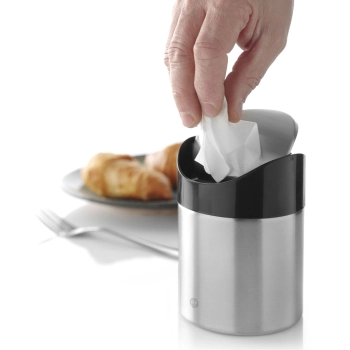  Kosz śmietniczka stołowa z uchylną pokrywką ze stali nierdzewnej śr. 95 mm - Hendi 440711 - zdj. dodatkowe 2