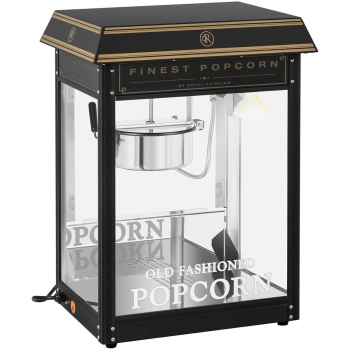  Maszyna automat urządzenie do prażenia popcornu retro TEFLON 1600 W 5-6 kg/h - czarno-złota - zdj. dodatkowe 9