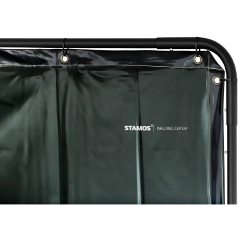  Ekran kurtyna spawalnicza ochronna z ramą na kółkach 174 x 174 cm - czarna - zdj. dodatkowe 2