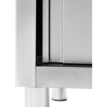  Zlew basen gastronomiczny dwukomorowy z szafką z drzwiami przesuwnymi 160 x 60 x 95 cm - zdj. dodatkowe 3