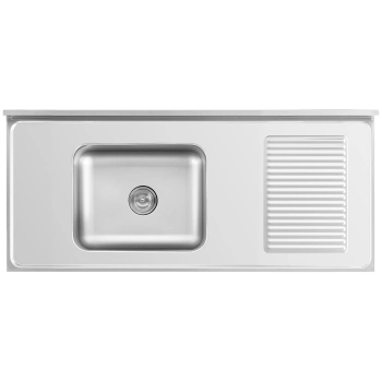  Zlew basen gastronomiczny jednokomorowy z szafką z drzwiami przesuwnymi lewy 140 x 60 x 94.5 cm - zdj. dodatkowe 5