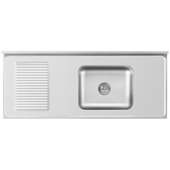  Zlew basen gastronomiczny jednokomorowy z szafką z drzwiami przesuwnymi prawy 140 x 60 x 94.5 cm - zdj. dodatkowe 4