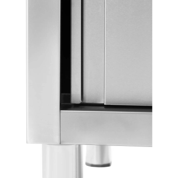  Zlew basen gastronomiczny jednokomorowy z szafką z drzwiami przesuwnymi lewy 100 x 60 x 95 cm - zdj. dodatkowe 3