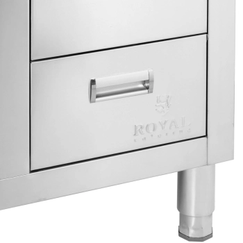  Zlew basen gastronomiczny jednokomorowy z szafką z drzwiami przesuwnymi szufladami stalowy 100 x 60 x 94.5 cm - zdj. dodatkowe 5