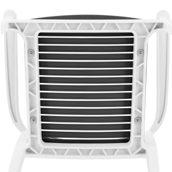  Krzesło plastikowe z oparciem ażurowym na taras balkon 4 szt. czarno-białe - zdj. dodatkowe 2