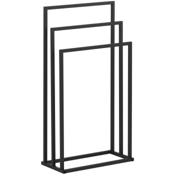  Stojak wieszak na 3 ręczniki wolnostojący podłogowy STAL 45 x 21.5 x 84 cm ciemnoszary - zdj. dodatkowe 1