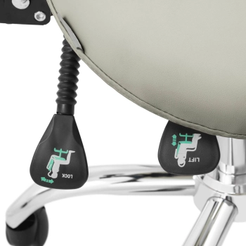  Krzesło kosmetyczne siodłowe z oparciem obrotowe regulowane MANNHEIM GREY szare - zdj. dodatkowe 4