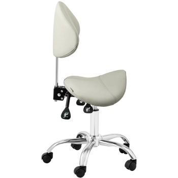  Krzesło kosmetyczne siodłowe z oparciem obrotowe regulowane MANNHEIM GREY szare - zdj. dodatkowe 5