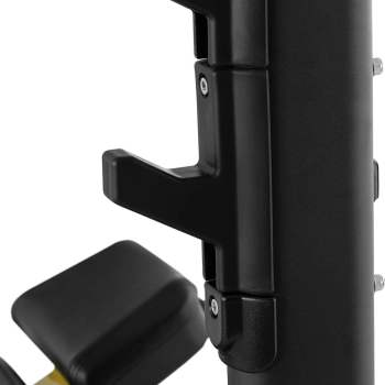  Ławka ławeczka treningowa skośna pod sztangę do wyciskania głową w górę czarno-żółta - zdj. dodatkowe 7