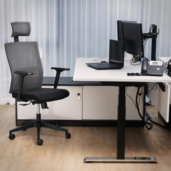  Krzesło fotel biurowy siatkowy ergonomiczny z podparciem lędźwi i zagłówkiem maks. 150 kg - zdj. dodatkowe 4