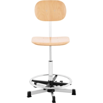  Krzesło robocze warsztatowe z oparciem podnóżkiem ze sklejki CHROM do 120 kg 550-800 mm - zdj. dodatkowe 5