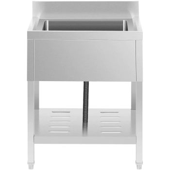  Zlew basen gastronomiczny jednokomorowy z półką i rantem 70 x 70 x 95 cm - zdj. dodatkowe 5