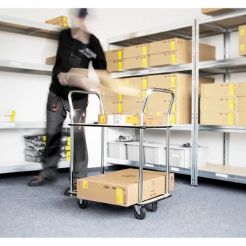  Wózek półkowy transportowy z uchwytami 2 półki do 120 kg 72 x 43 cm - zdj. dodatkowe 4