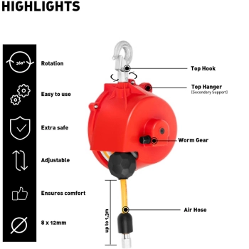  Balanser linkowy odciążnik z wężem pneumatycznym 2,5 - 3,5 kg 1,3 m - zdj. dodatkowe 6