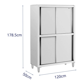  Szafa gastronomiczna magazynowa ze stali nierdzewnej drzwi suwane 120 kg 120 x 50 x 180 cm - zdj. dodatkowe 5