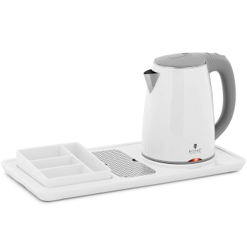  Hotelowy zestaw powitalny czajnik elektryczny z tacą 1.2 l 1800 W biały - zdj. dodatkowe 1
