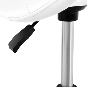  Taboret stołek hoker kosmetyczny siodłowy na kółkach Frankfurt do 150 kg biały - zdj. dodatkowe 2