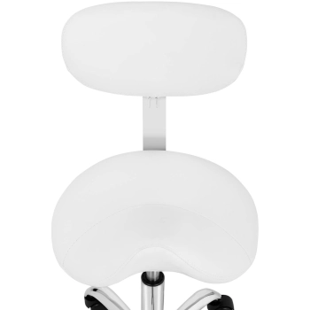  Krzesło kosmetyczne siodłowe na kółkach Hamburg do 150 kg białe - zdj. dodatkowe 5