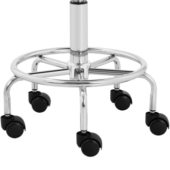  Taboret stołek hoker kosmetyczny z podnóżkiem na kółkach Stuttgart do 150 kg czarny - zdj. dodatkowe 3