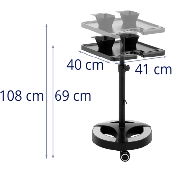 Wózek pomocnik fryzjerski regulowany 400 x 400 mm + 2 miski - zdj. dodatkowe 6