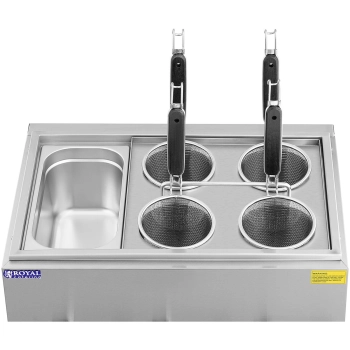 Makaroniarka warnik do gotowania makaronu z kranikami 4 kosze + GN 1/3 3 x 6,5 l 3000 W - zdj. dodatkowe 4