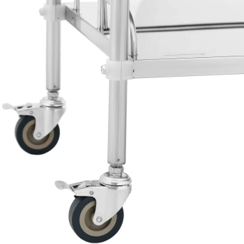  Wózek laboratoryjny zabiegowy STAL 2 półki 2 uchwyty 55 x 39 x 87 cm - zdj. dodatkowe 2