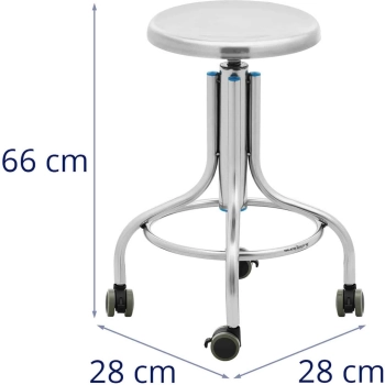  Taboret stołek laboratoryjny warsztatowy ze stali nierdzewnej 45-60 cm do 100 kg - zdj. dodatkowe 4