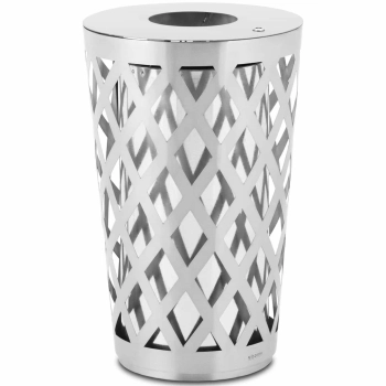  Kosz na odpady śmieci miejski zewnętrzny okrągły śr. 50 x 80 cm STAL szary - zdj. dodatkowe 1