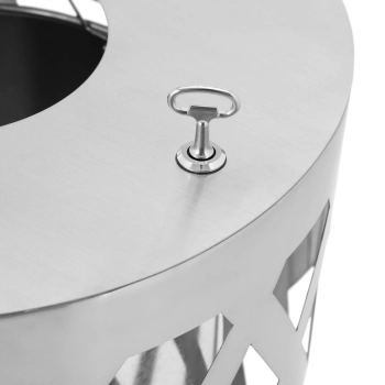  Kosz na odpady śmieci miejski zewnętrzny okrągły śr. 50 x 80 cm STAL szary - zdj. dodatkowe 2