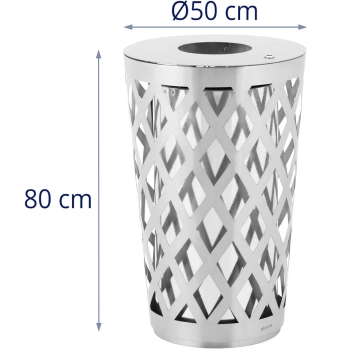  Kosz na odpady śmieci miejski zewnętrzny okrągły śr. 50 x 80 cm STAL szary - zdj. dodatkowe 6