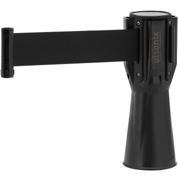  Kaseta z taśmą odgradzającą ostrzegawczą nakładka na słupek pachołek 2 m czarna - zdj. dodatkowe 1